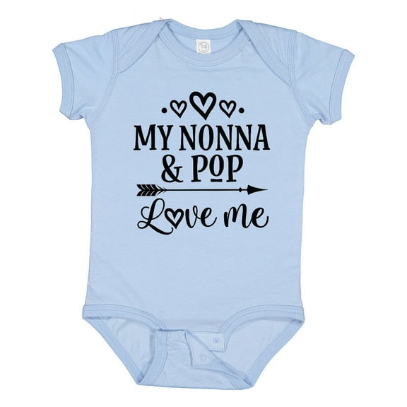 Inktastic Nonna and Pop Love Me Girls Baby Bodysuit