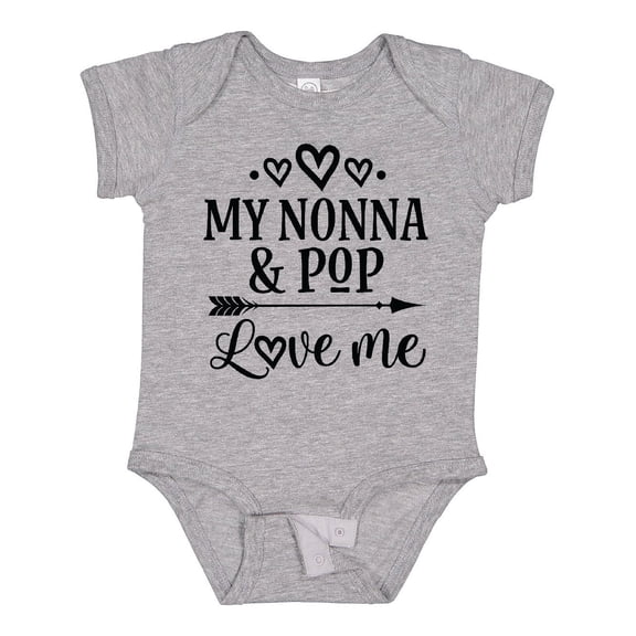 Inktastic Nonna and Pop Love Me Girls Baby Bodysuit