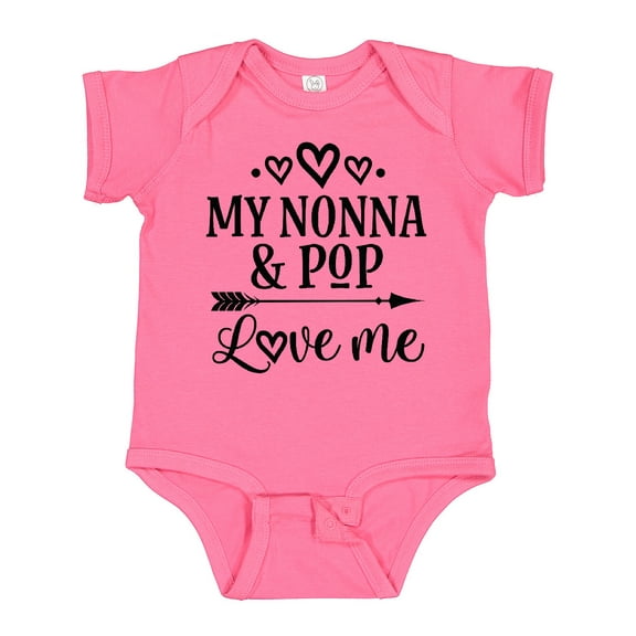 Inktastic Nonna and Pop Love Me Girls Baby Bodysuit