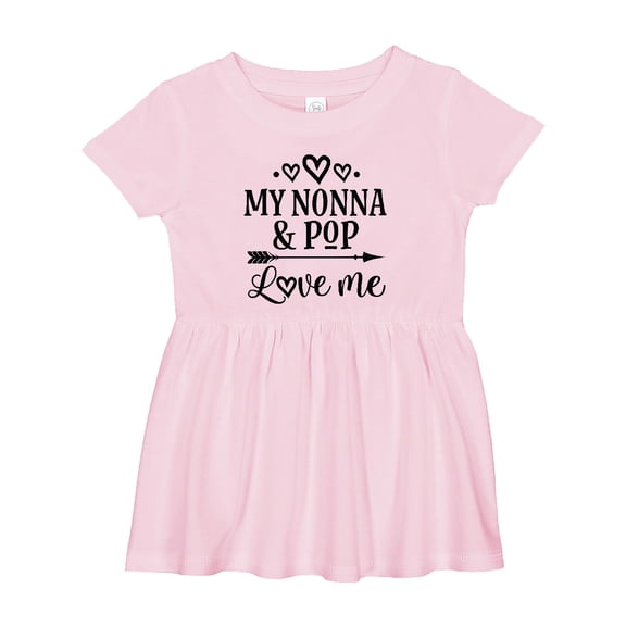 Inktastic Nonna and Pop Love Me Girls Baby Dress