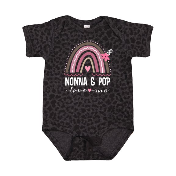 Inktastic Nonna and Pop Love Me Girls Granddaughter Rainbow Girls Baby Bodysuit