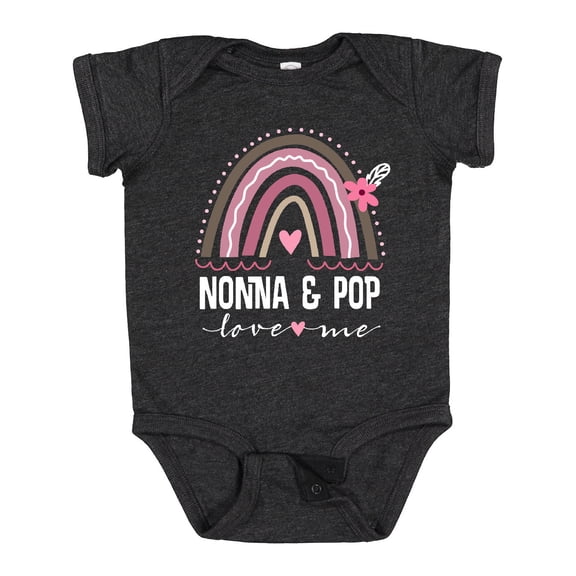 Inktastic Nonna and Pop Love Me Girls Granddaughter Rainbow Girls Baby Bodysuit