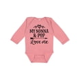 thumbnail image 1 of Inktastic Nonna and Pop Love Me Girls Long Sleeve Baby Bodysuit, 1 of 5