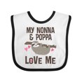thumbnail image 1 of Inktastic Nonna and Poppa Granddaughter Sloth Girls Baby Bib, 1 of 4
