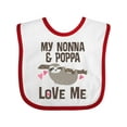 thumbnail image 1 of Inktastic Nonna and Poppa Granddaughter Sloth Girls Baby Bib, 1 of 4