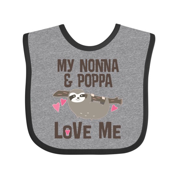 Inktastic Nonna and Poppa Granddaughter Sloth Girls Baby Bib