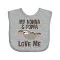 thumbnail image 1 of Inktastic Nonna and Poppa Granddaughter Sloth Girls Baby Bib, 1 of 4