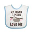 thumbnail image 1 of Inktastic Nonna and Poppa Granddaughter Sloth Girls Baby Bib, 1 of 4