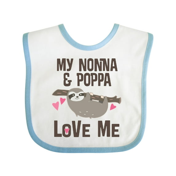 Inktastic Nonna and Poppa Granddaughter Sloth Girls Baby Bib