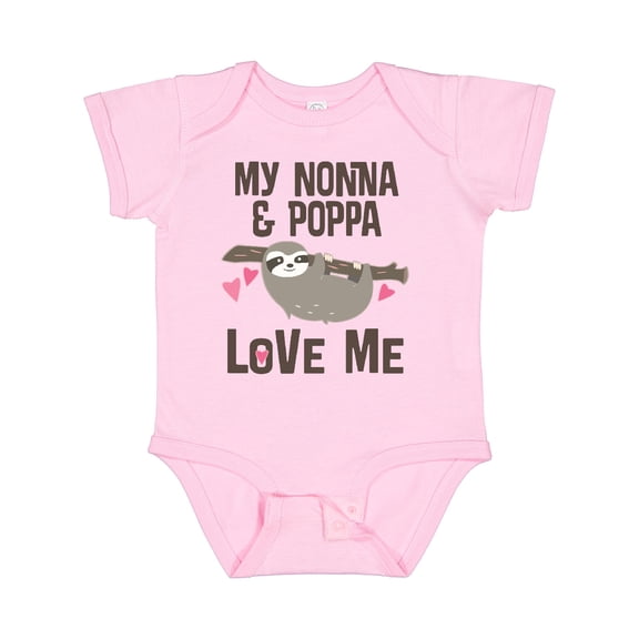 Inktastic Nonna and Poppa Granddaughter Sloth Girls Baby Bodysuit