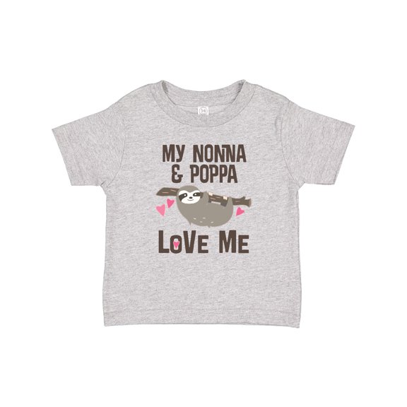 Inktastic Nonna and Poppa Granddaughter Sloth Girls Baby T-Shirt