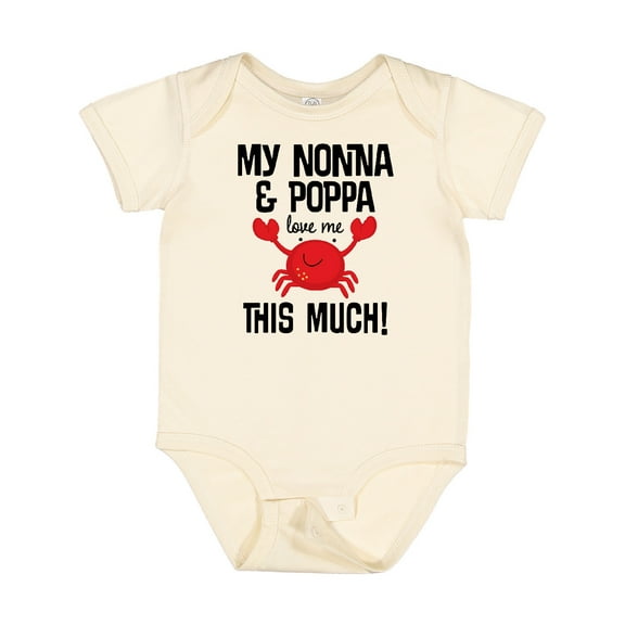 Inktastic Nonna and Poppa Love Me Grandkids Crab Boys or Girls Baby Bodysuit