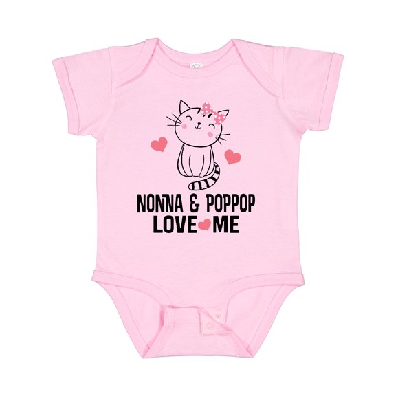 Inktastic Nonna and Poppop Grandchild Cat Girls Baby Bodysuit