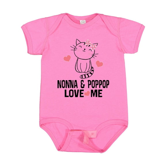 Inktastic Nonna and Poppop Grandchild Cat Girls Baby Bodysuit