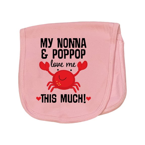 Inktastic Nonna and Poppop Grandson Crab Baby Burp Cloth