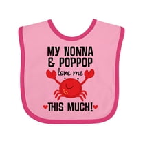 Inktastic Nonna and Poppop Grandson Crab Boys or Girls Baby Bib