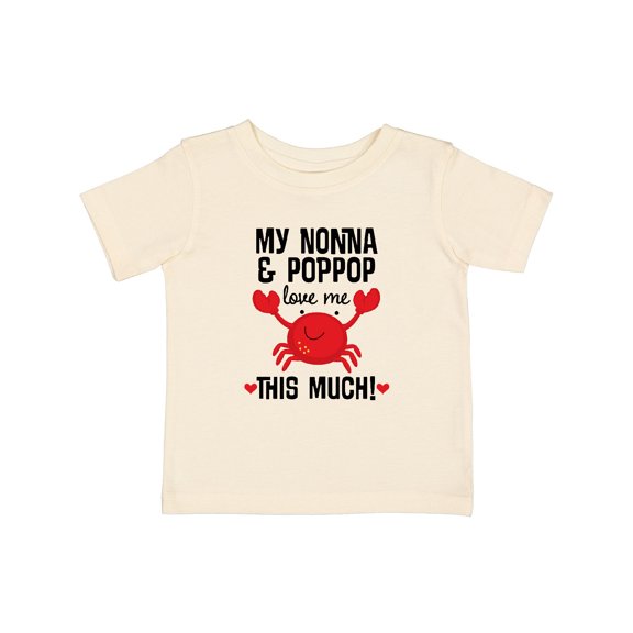 Inktastic Nonna and Poppop Grandson Crab Boys or Girls Baby T-Shirt