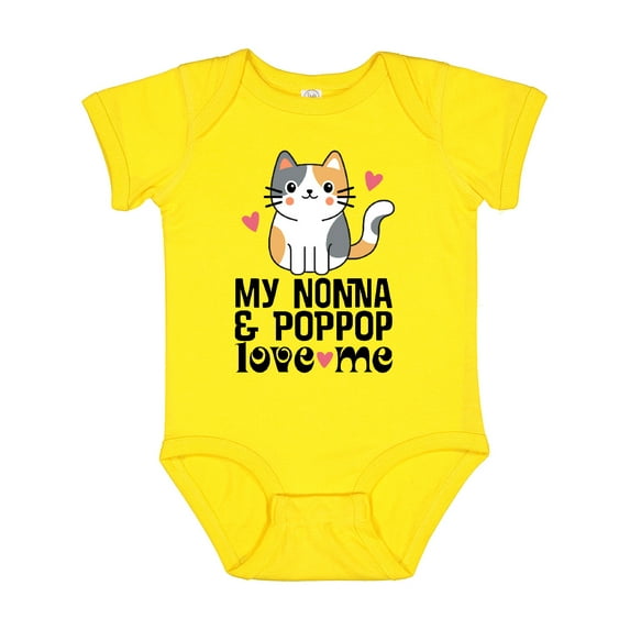 Inktastic Nonna and Poppop Love Me Cat Girls Baby Bodysuit