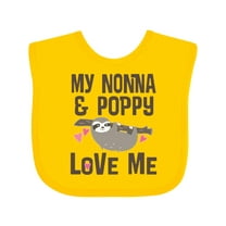 Inktastic Nonna and Poppy Grandchild Sloth Girls Baby Bib