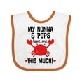 thumbnail image 1 of Inktastic Nonna and Pops Love Me Grandchild Boys or Girls Baby Bib, 1 of 4