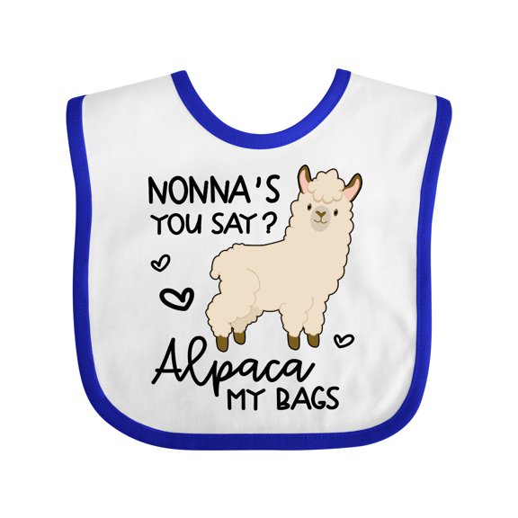 Inktastic Nonna's You Say Alpaca My Bags Boys or Girls Baby Bib