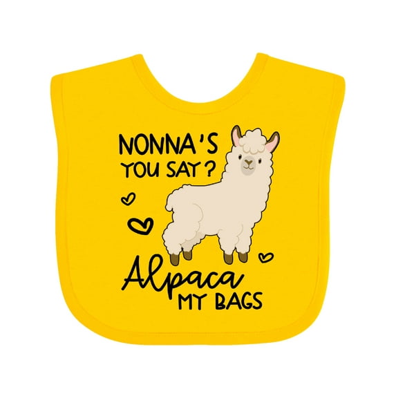 Inktastic Nonna's You Say Alpaca My Bags Boys or Girls Baby Bib