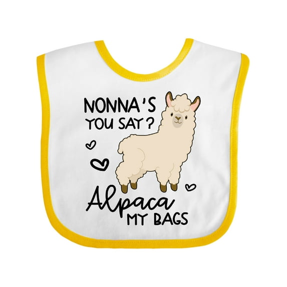 Inktastic Nonna's You Say Alpaca My Bags Boys or Girls Baby Bib