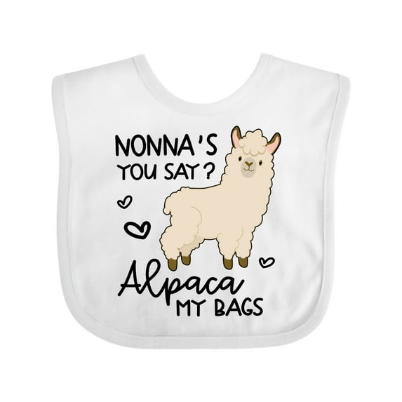 Inktastic Nonna's You Say Alpaca My Bags Boys or Girls Baby Bib
