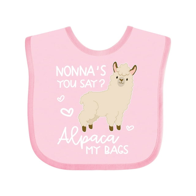 Inktastic Nonna's You Say Alpaca My Bags Boys or Girls Baby Bib