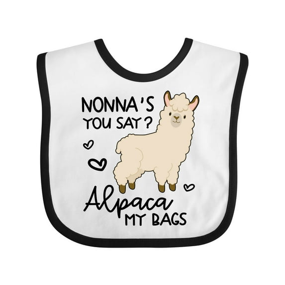 Inktastic Nonna's You Say Alpaca My Bags Boys or Girls Baby Bib