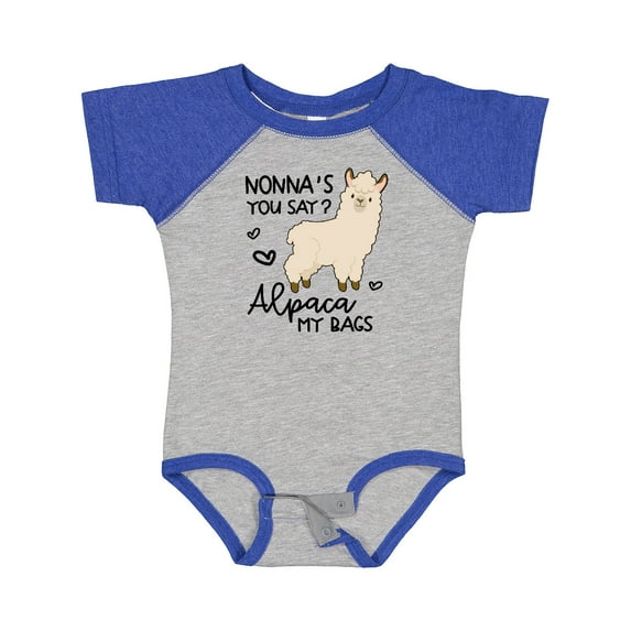 Inktastic Nonna's You Say Alpaca My Bags Boys or Girls Baby Bodysuit