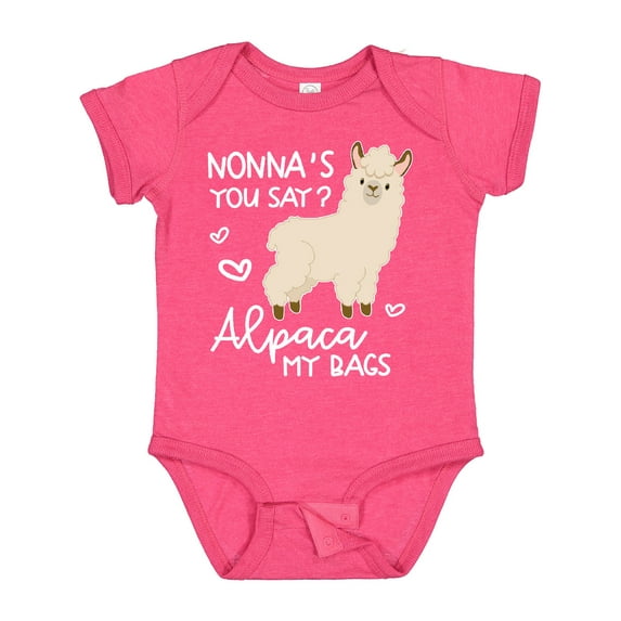 Inktastic Nonna's You Say Alpaca My Bags Boys or Girls Baby Bodysuit