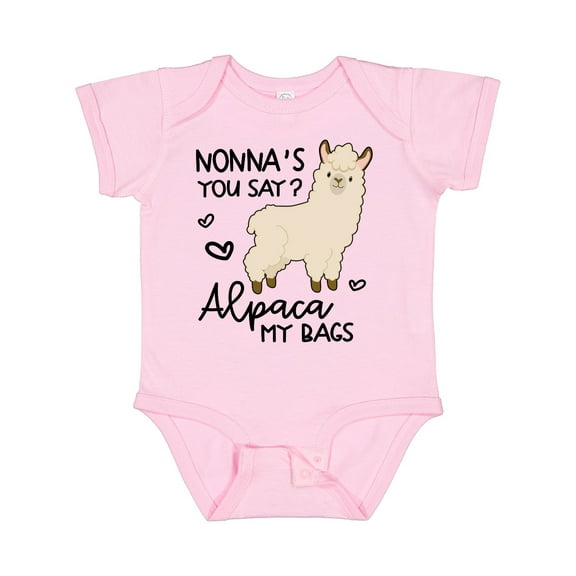 Inktastic Nonna's You Say Alpaca My Bags Boys or Girls Baby Bodysuit