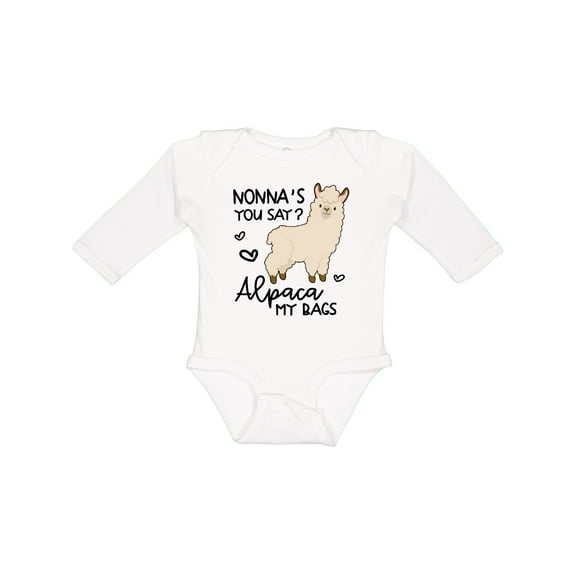 Inktastic Nonna's You Say Alpaca My Bags Boys or Girls Long Sleeve Baby Bodysuit