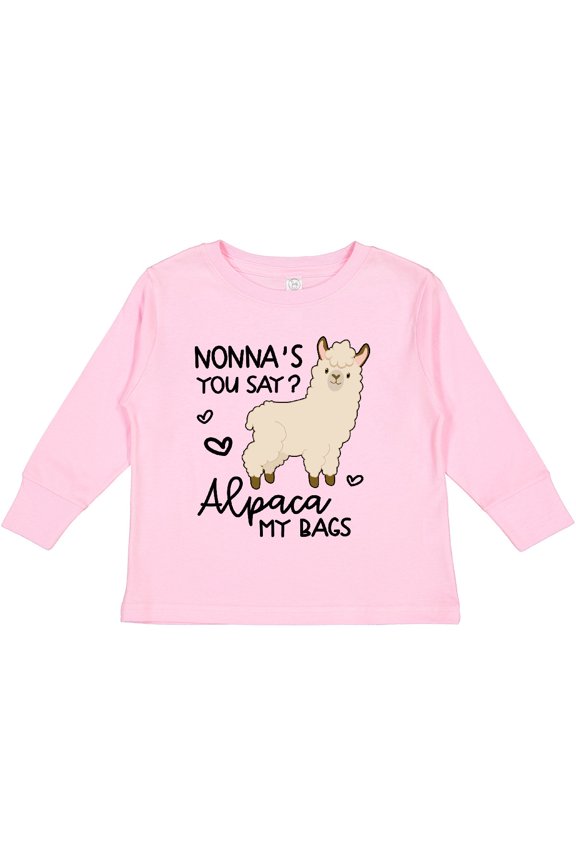 Nonna's You Say Alpaca My Bags Boys or Girls Long Sleeve Toddler T-Shirt