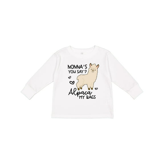 Inktastic Nonna's You Say Alpaca My Bags Boys or Girls Long Sleeve Toddler T-Shirt