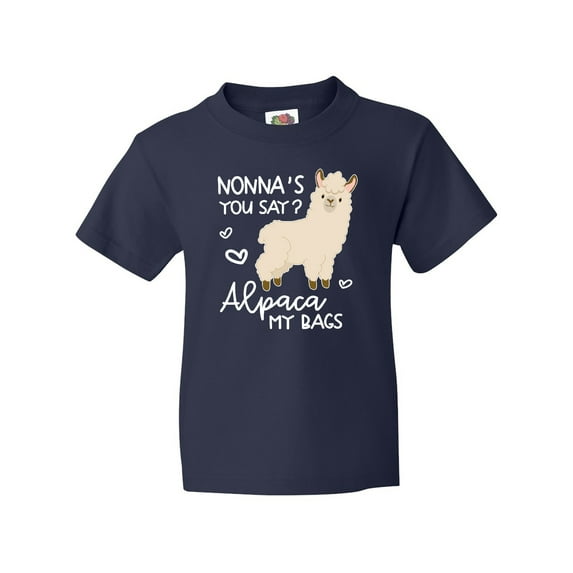 Inktastic Nonna's You Say Alpaca My Bags Youth T-Shirt