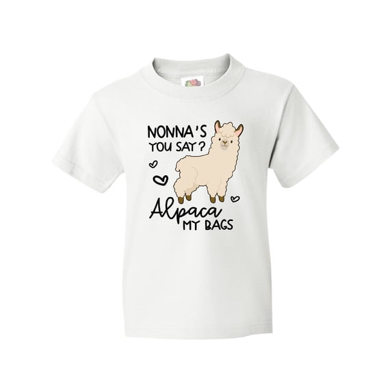 Inktastic Nonna's You Say Alpaca My Bags Youth T-Shirt