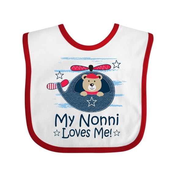 Inktastic Nonni Loves Me Baby Bear Boys Baby Bib