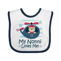 Inktastic Nonni Loves Me Baby Bear Boys Baby Bib