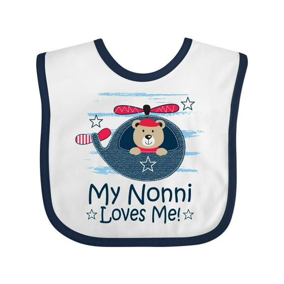 Inktastic Nonni Loves Me Baby Bear Boys Baby Bib