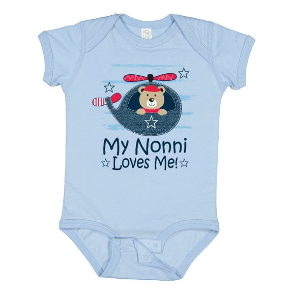Inktastic Nonni Loves Me Baby Bear Boys Baby Bodysuit