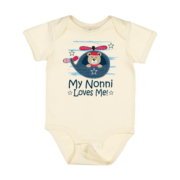 Inktastic Nonni Loves Me Baby Bear Boys Baby Bodysuit