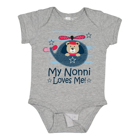 Inktastic Nonni Loves Me Baby Bear Boys Baby Bodysuit