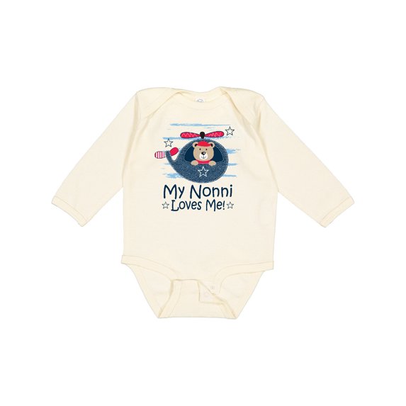 Inktastic Nonni Loves Me Baby Bear Boys Long Sleeve Baby Bodysuit