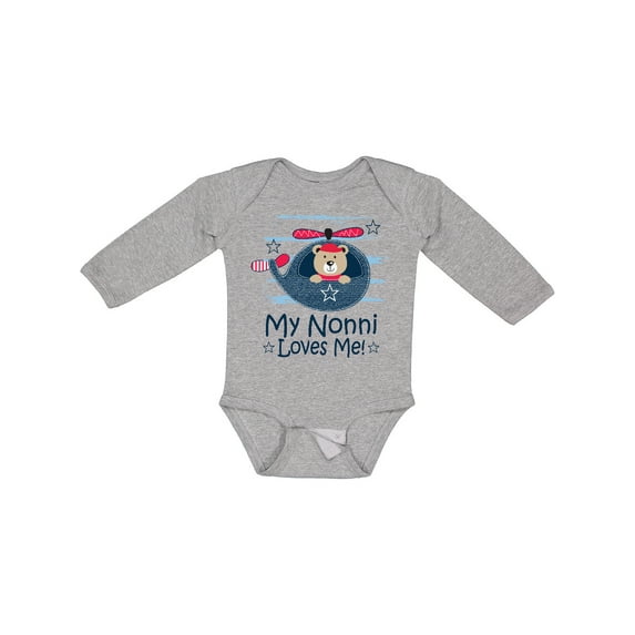 Inktastic Nonni Loves Me Baby Bear Boys Long Sleeve Baby Bodysuit