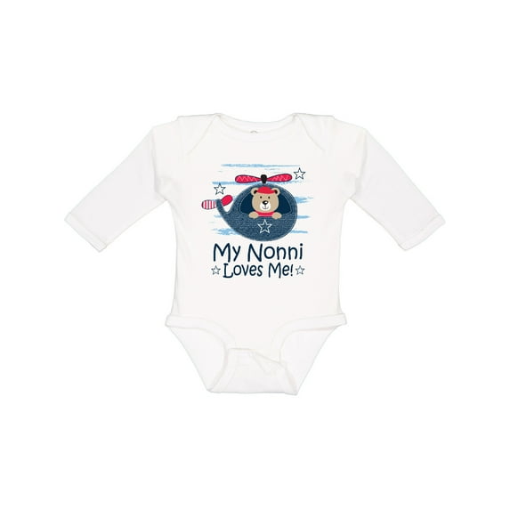 Inktastic Nonni Loves Me Baby Bear Boys Long Sleeve Baby Bodysuit