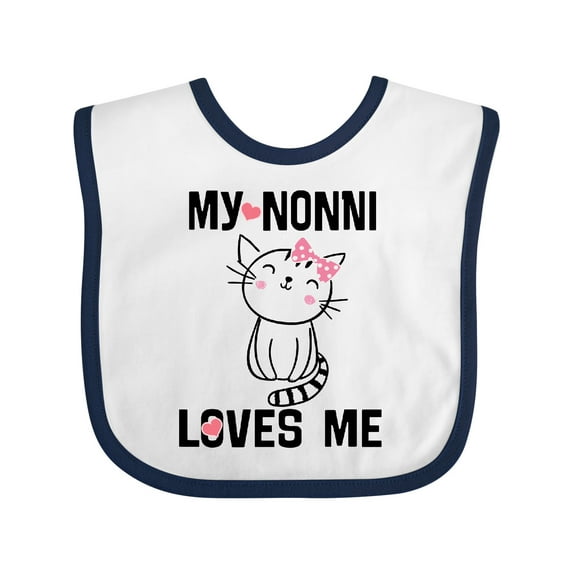 Inktastic Nonni Loves Me Granddaughter Kitty Cat Girls Baby Bib