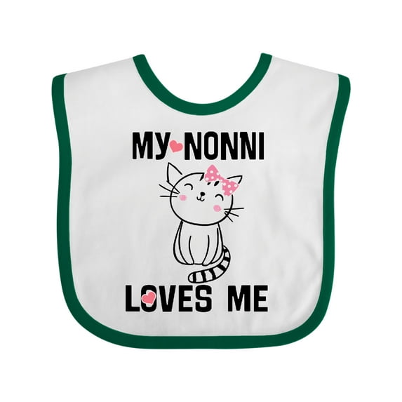 Inktastic Nonni Loves Me Granddaughter Kitty Cat Girls Baby Bib