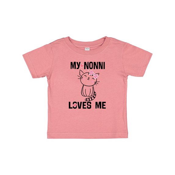 Inktastic Nonni Loves Me Granddaughter Kitty Cat Girls Baby T-Shirt